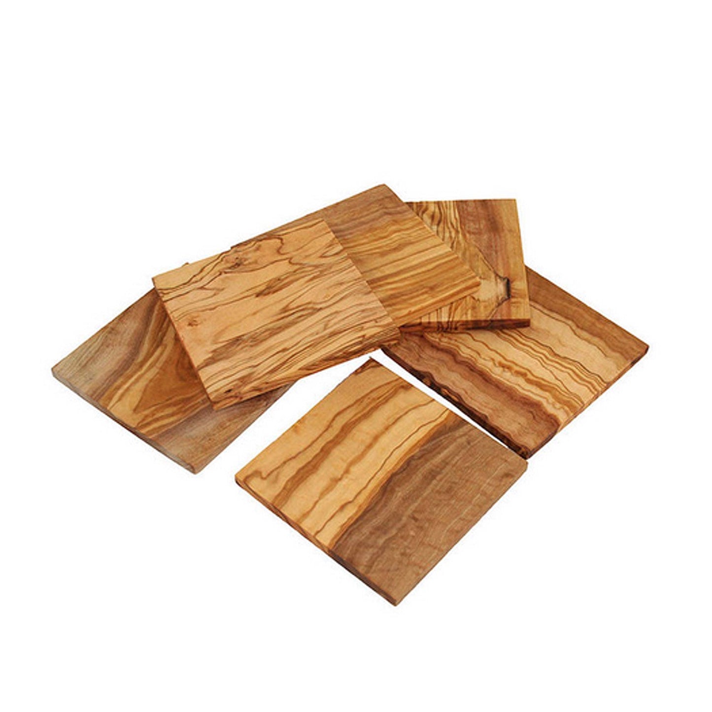 6-piece square coasters made from olive wood, 9 x 9 cm